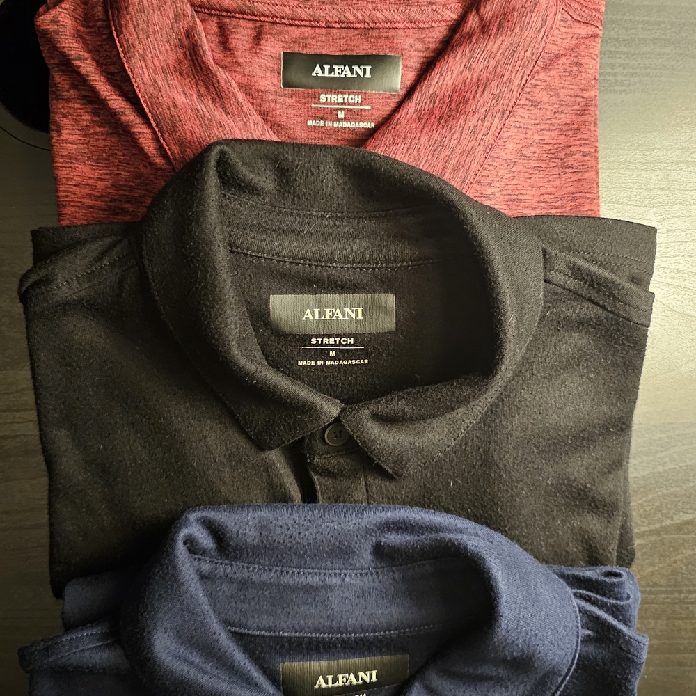 Alfani Red and Black Polo Shirts Casual Elegance